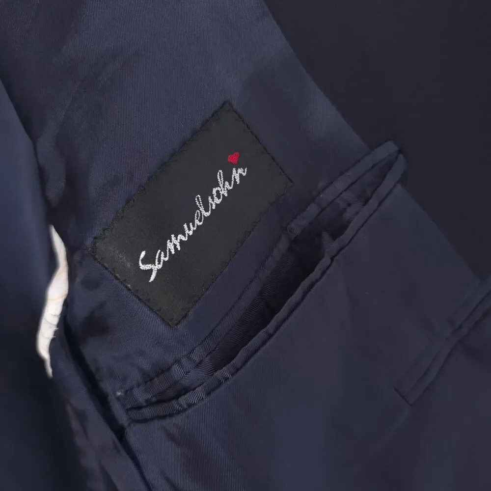 SAMUELSOHN Men's Navy Sport Coat Navy 40L Super 120s Wool UNION MADE UTIS CANADA